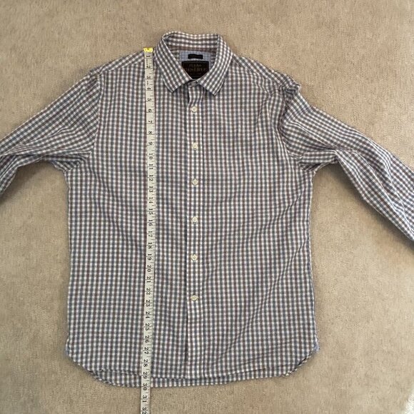 Jos. A. Bank Reserve Tailored Fit Red White Blue Button Down Shirt - Sz L - Picture 5 of 5